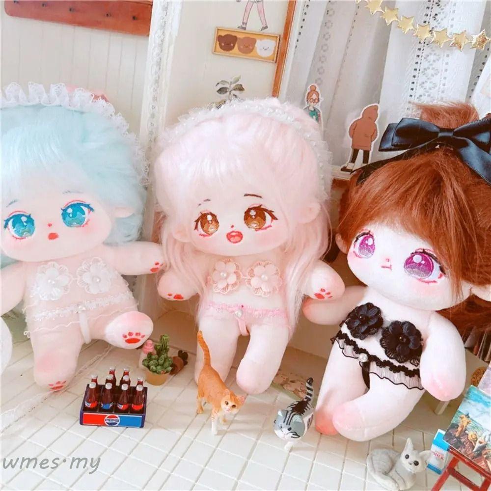 Wmes1 20cm 純棉娃娃衣服,蕾絲睡衣內衣套裝內衣文胸連衣裙明星娃娃衣服,韓國韓流偶像裝扮無屬性娃娃衣服兒童