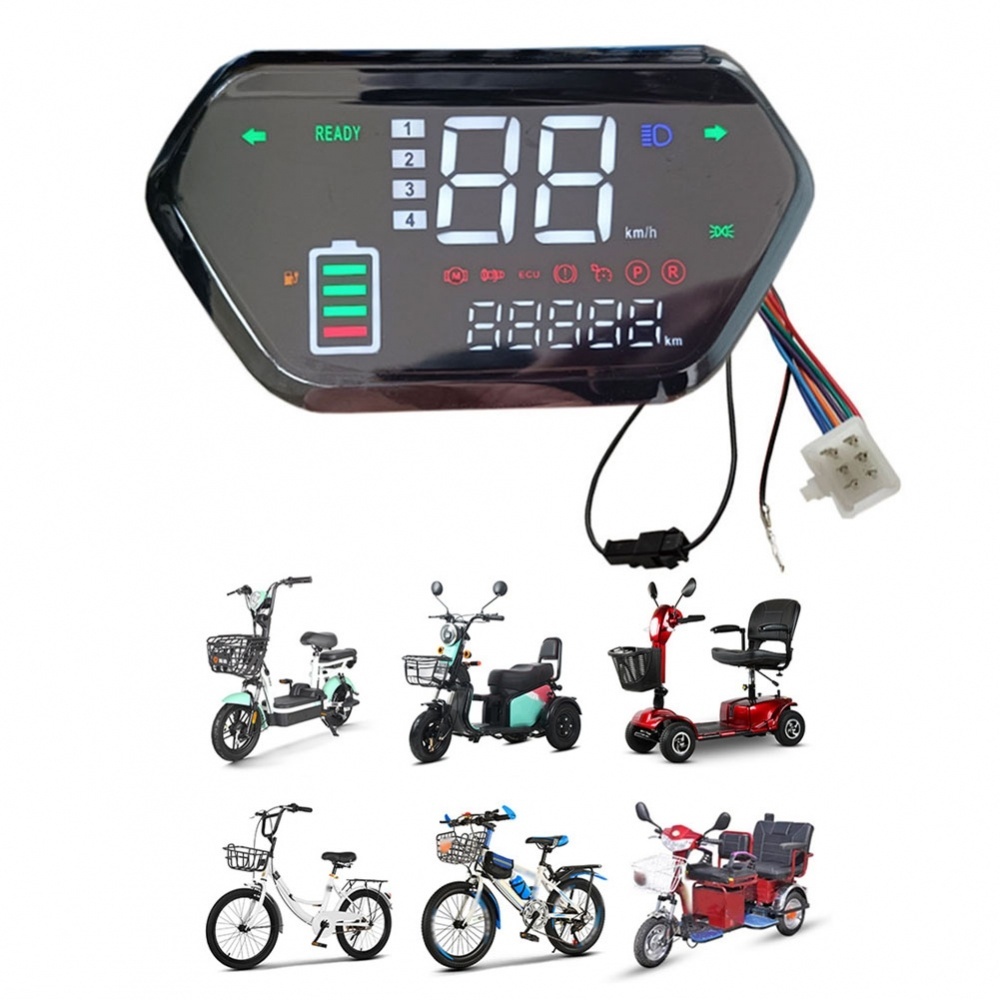 用於 EBike 電動滑板車電機的 48V 60V 72V LCD 顯示儀表控制面板
