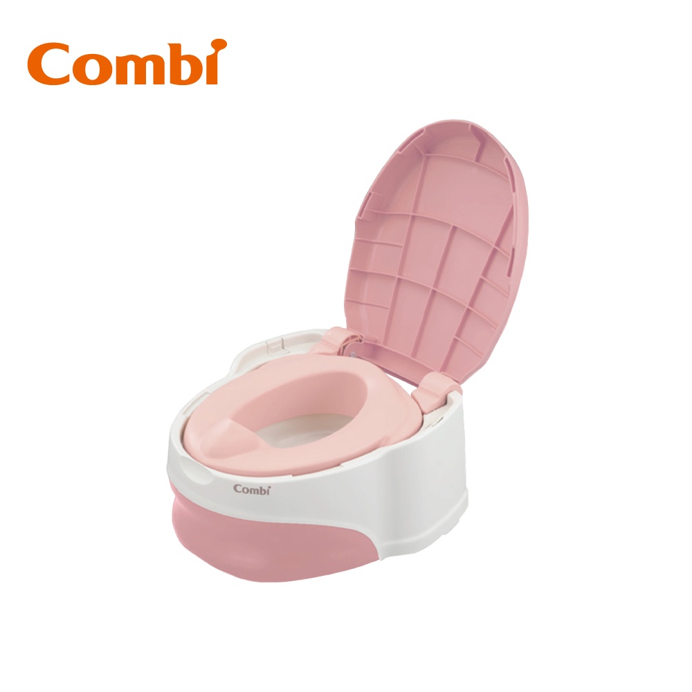 【Combi】 優質坐式分段訓練便器_粉野莓