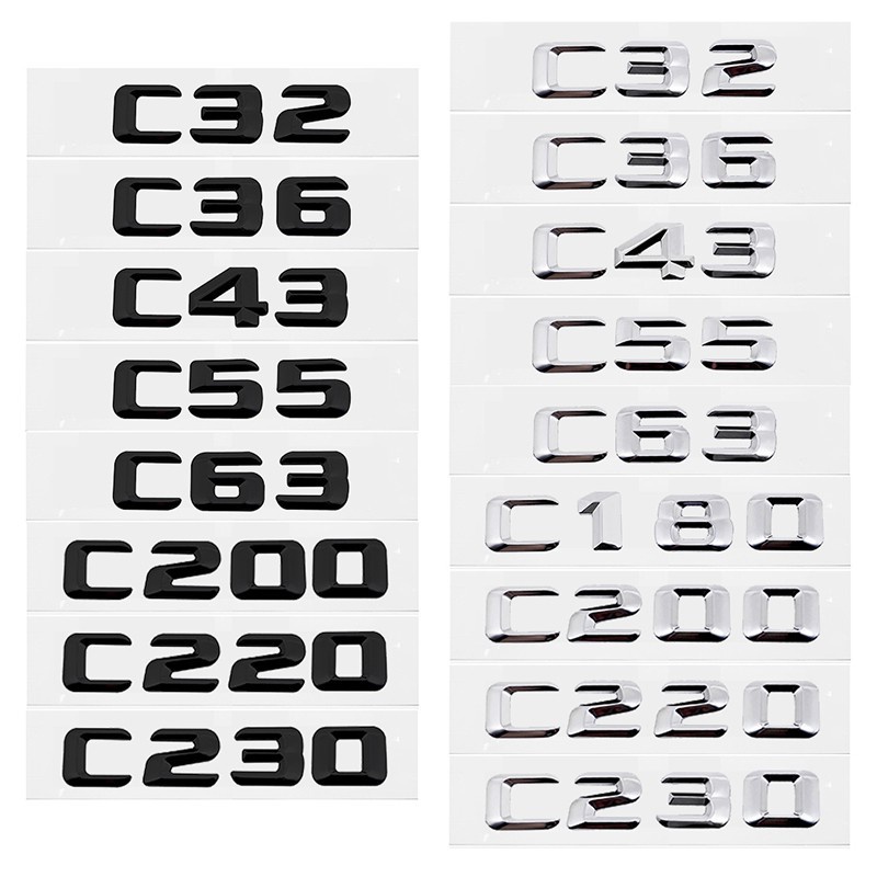 現貨快發賓士 Benz C32 C36 C43 C55 C63 C180 C200 C220 C230金屬字母數字車貼排