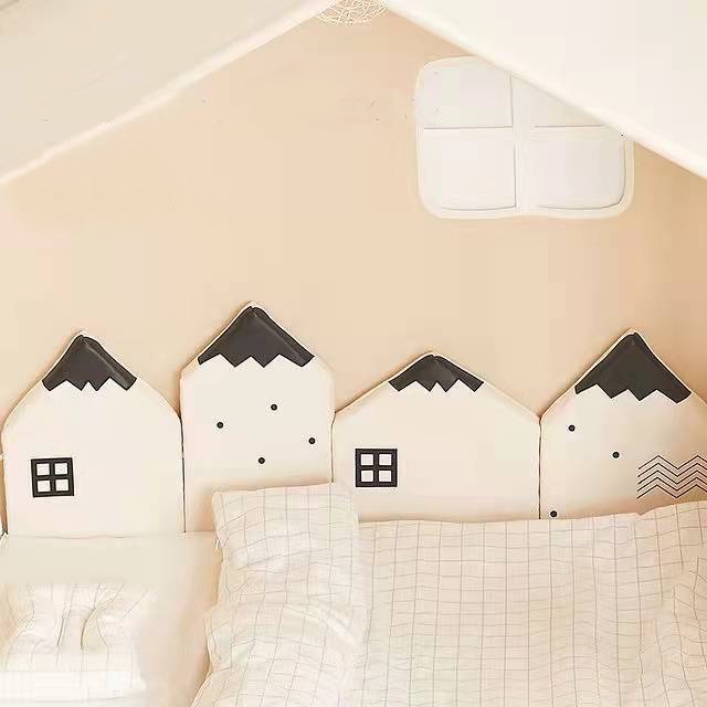 新款小房子床圍 寶貝兒童床護欄 造型軟包拍照裝飾 寶寶絨防碰圍擋