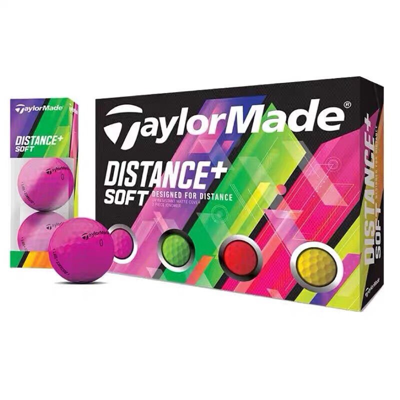 【現貨 高爾夫球】新款Taylormade泰勒梅高爾夫球Distance+solf 彩色雙層球二層球