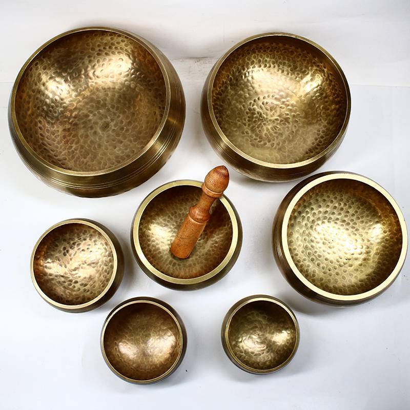 尼泊爾正品手工純響銅佛音碗頌缽轉經碗瑜伽缽擺件銅罄音療靜心缽