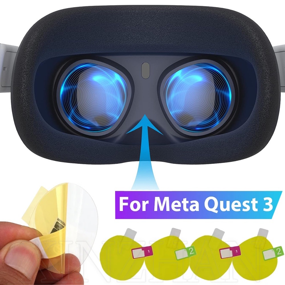兼容 Meta Quest 3 全覆蓋高清透明軟 TPU 鏡頭膜/非玻璃防刮屏幕保護膜/VR 頭盔鏡片保護軟膜