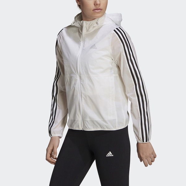 Adidas W 3S WB GQ0594 女 連帽外套 運動 訓練 慢跑 亞洲版 輕薄 防曬 舒適 白