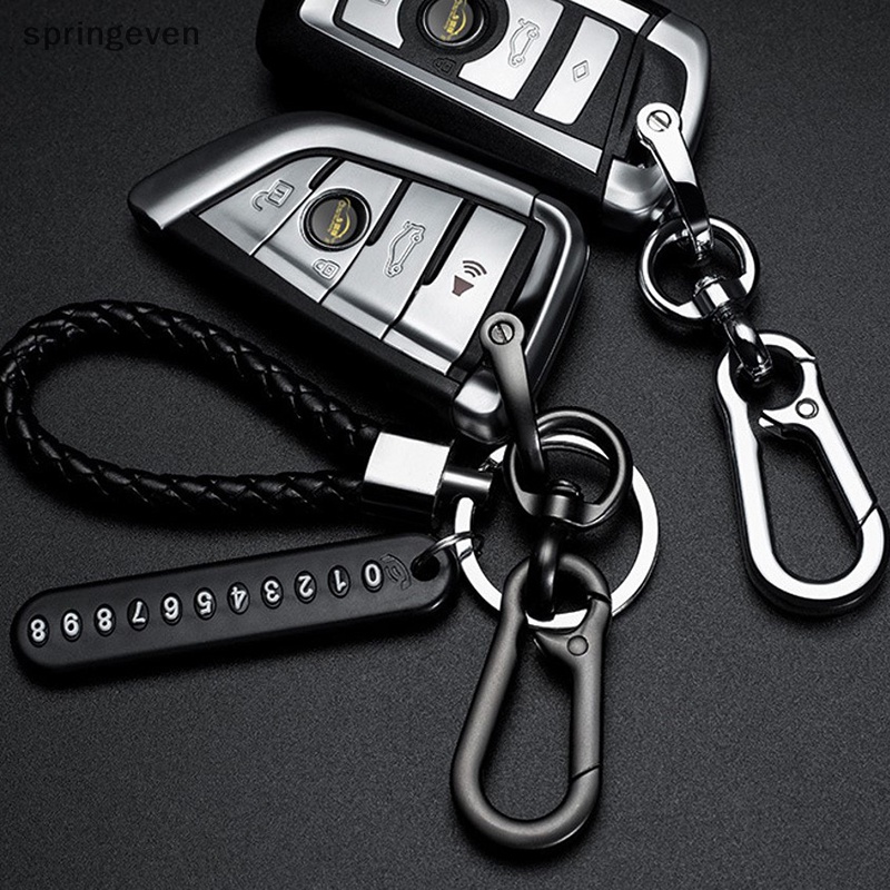 【springeven】防丟車鑰匙挂件開口環鑰匙扣電話號碼卡鑰匙圈汽車龍蝦扣鑰匙扣汽車配件新款