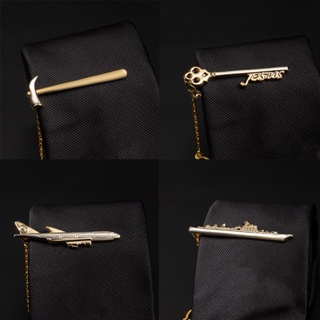 現貨✌ 領帶夾 ✌ 男士 領帶夾 高檔商務正裝金銀色 創意 簡約飛機 領夾 時尚個性韓版別針