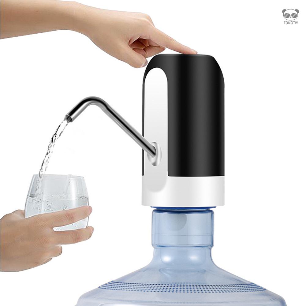 桶裝水抽水器電動家用飲水機靜音上水器充電壓水器自動出水壓水器 012黑英文