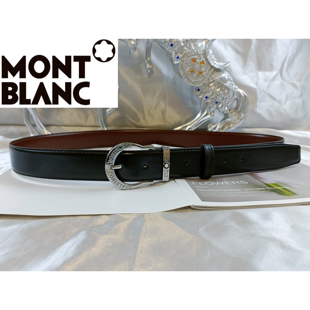 ! Mont BLANC 商務時尚新款高品質皮帶中性腰帶耐用腰帶