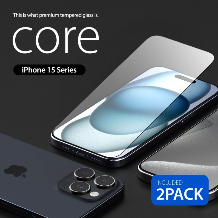 Layar Araree CORE Glass 2 件裝鋼化玻璃 iPhone 15 Pro Max 15 Pro 屏幕