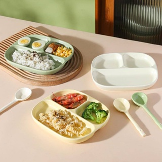 預購 分格減脂餐盤 一人食 家用 早餐 餐具 兒童 陶瓷 北歐風 盤子 三格分餐盤 ins風