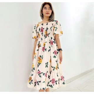 BHO ZSO 女式 SONYA DRESS NATASYA 時尚青少年 ABG 長裙短袖圖案休閒女裝時尚韓式女裝邀請/