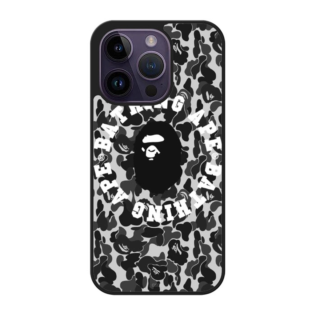 A Bathing Ape 白色迷彩防摔保護套適用於手機殼 IPhone 14 Plus 13 Pro Max 15 M