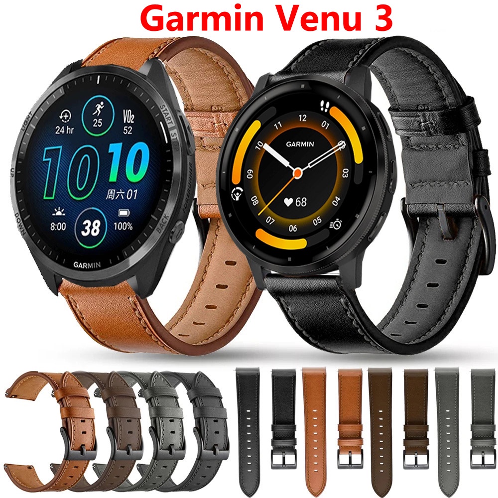 22 毫米皮革錶帶錶帶適用於 Garmin Venu 3 智能腕帶快速釋放手鍊適用於 Garmin Venu 3 手錶配
