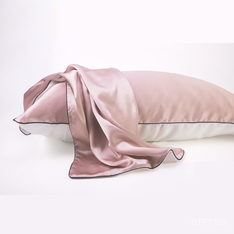 16姆米單面真絲枕套100%桑蠶絲枕套包邊壓線簡易信封枕頭套 透氣舒適親膚絲滑 恭