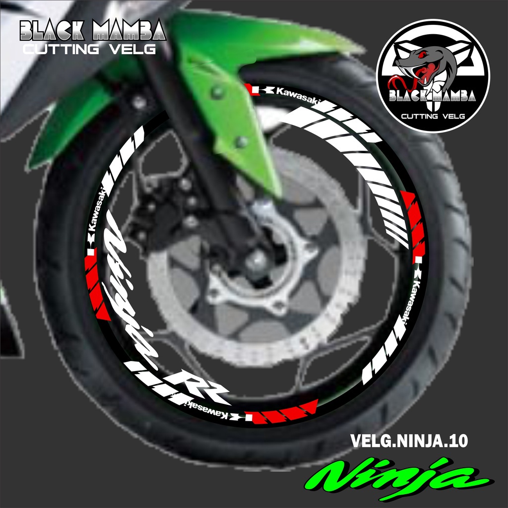 切割貼紙忍者輪輞貼紙 LIS 列表變化輪胎/VELG KAWASAKI NINJA 10