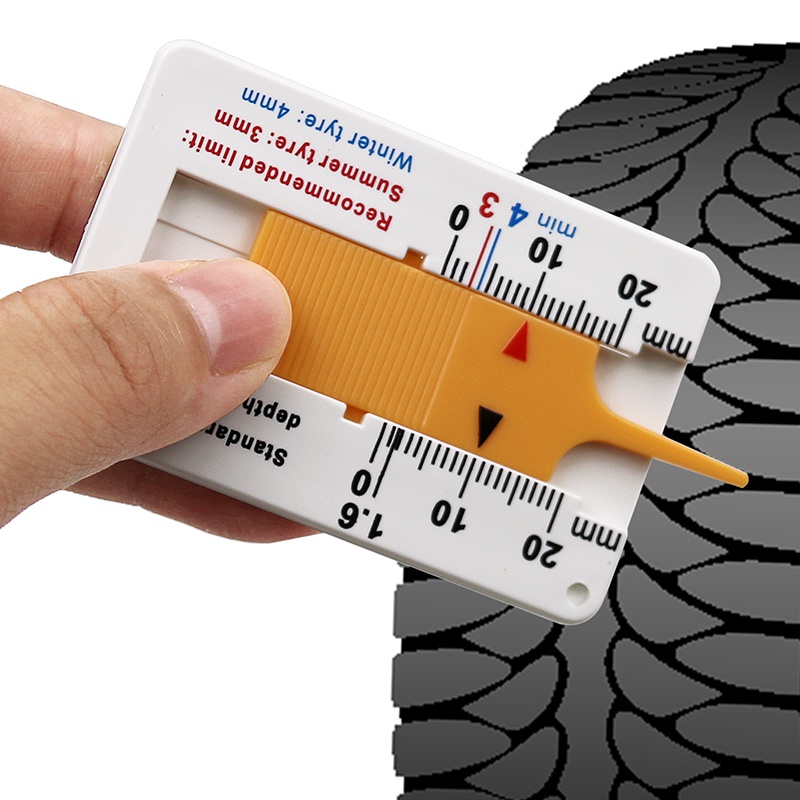汽車車輪輪胎深度計 0-20mm 輪胎胎面深度計深度指示器儀表計摩托車拖車貨車測量工具