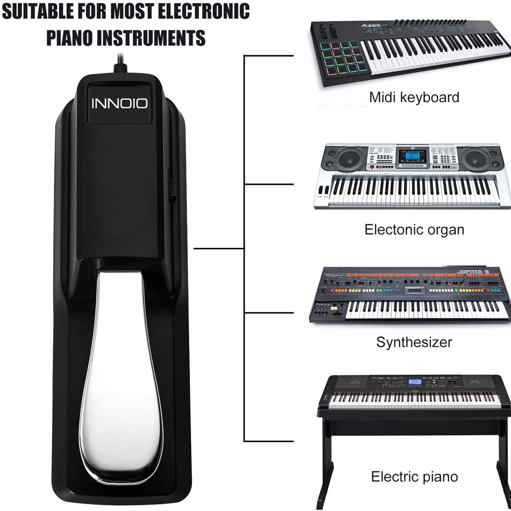 帶電纜的延音踏板用於 Roland Korg 電鋼琴電子風琴合成器的鋼琴鍵盤延音阻尼踏板