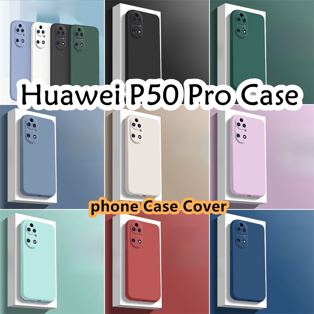 【熱賣】適用於華為 P50 Pro 矽膠全保護殼精確開啟經典簡約純色手機殼保護套