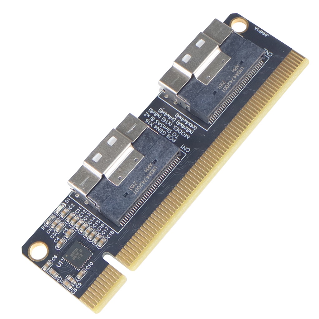 Jmt PCIe 4.0 x16 轉 4 端口 NVMe 兼容擴展卡 PCI-E 4.0 16x 轉 SlimSAS 8