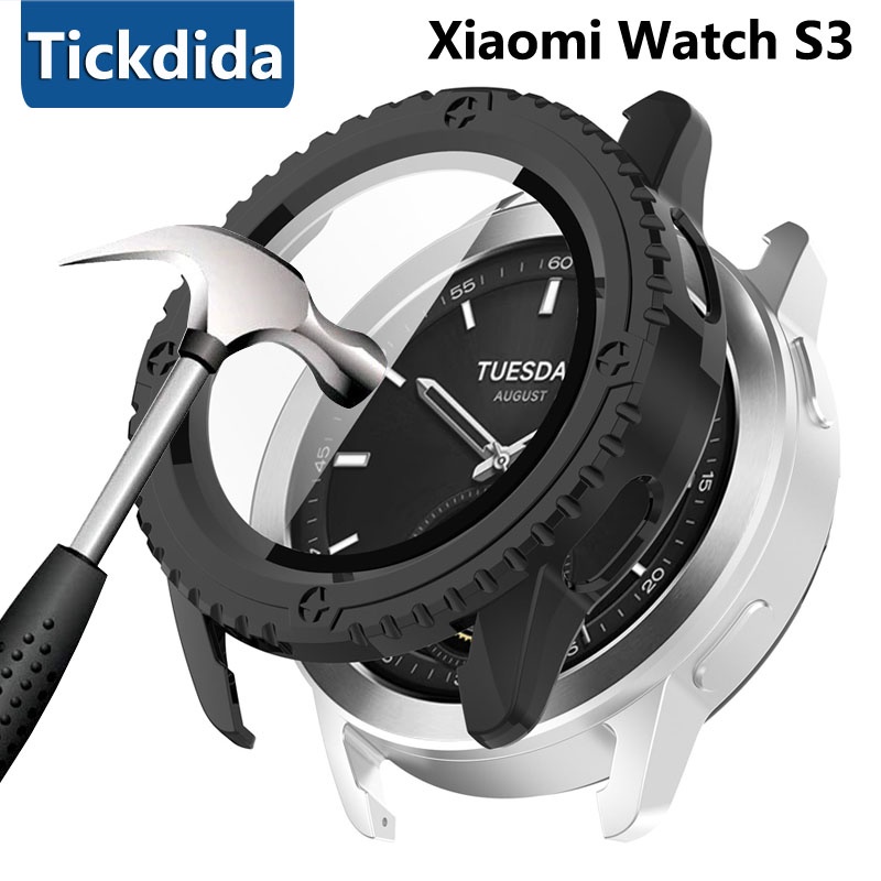 XIAOMI 適用於小米手錶 S3 薄膜硬質保護殼的小米手錶 S3 屏幕保護膜的保護殼玻璃