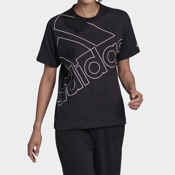 Adidas W Fav Q1 T GL0548 女 T恤 運動 休閒 寬鬆 棉質 短袖 上衣 國際尺寸 黑