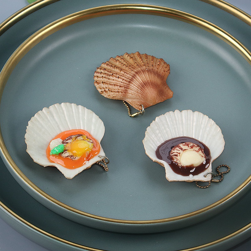 【仿真擺件】仿真生蚝扇貝模型海鮮食物道具兒童玩教具櫥窗展廳酒店裝飾擺件