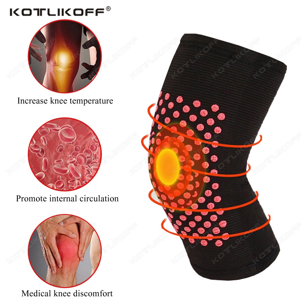 2 件裝自熱保暖護膝護膝保暖關節炎關節疼痛緩解損傷恢復膝蓋按摩墊暖腳器