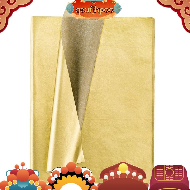 金色紙巾,100 張金屬禮品包裝紙,適合生日派對,週年情人節裝飾 qeufjhpoo1