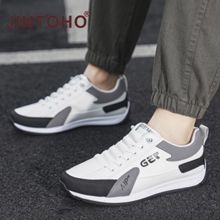 Jintoho熱賣男士時尚皮鞋戶外休閒運動跑鞋防滑橡膠慢跑鞋皮鞋