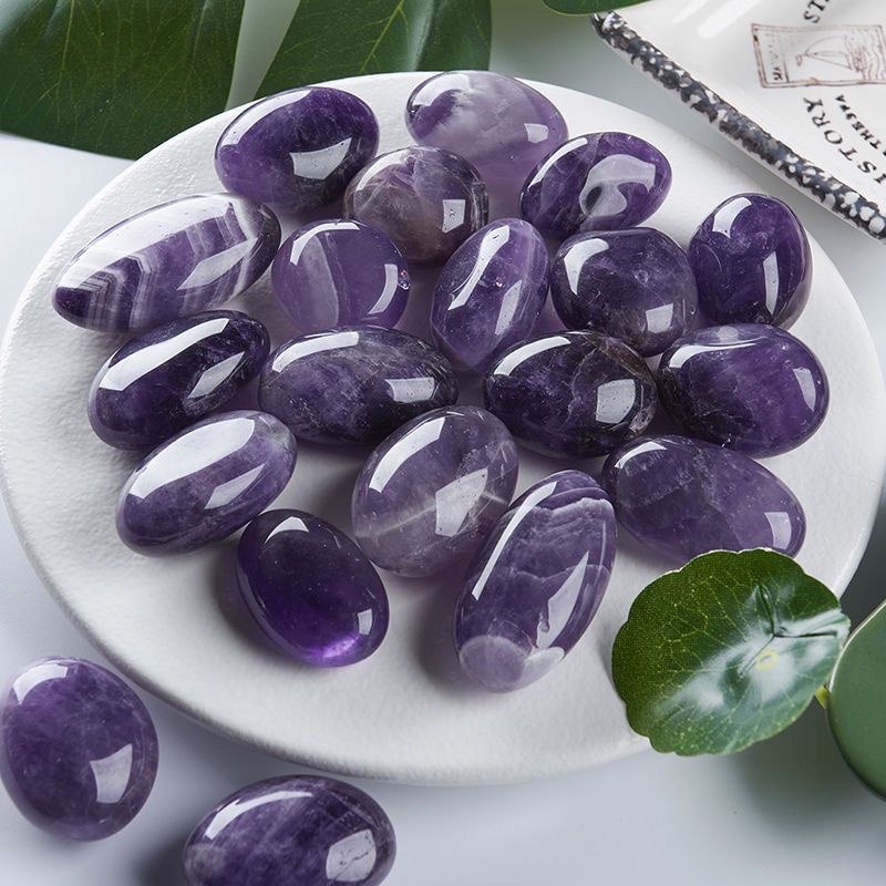 買十顆送一顆 天然紫水晶碎石 大顆粒滾石 淨化消磁石 水晶魚缸鋪 底石   綠植鋪面石  家居裝飾造景石