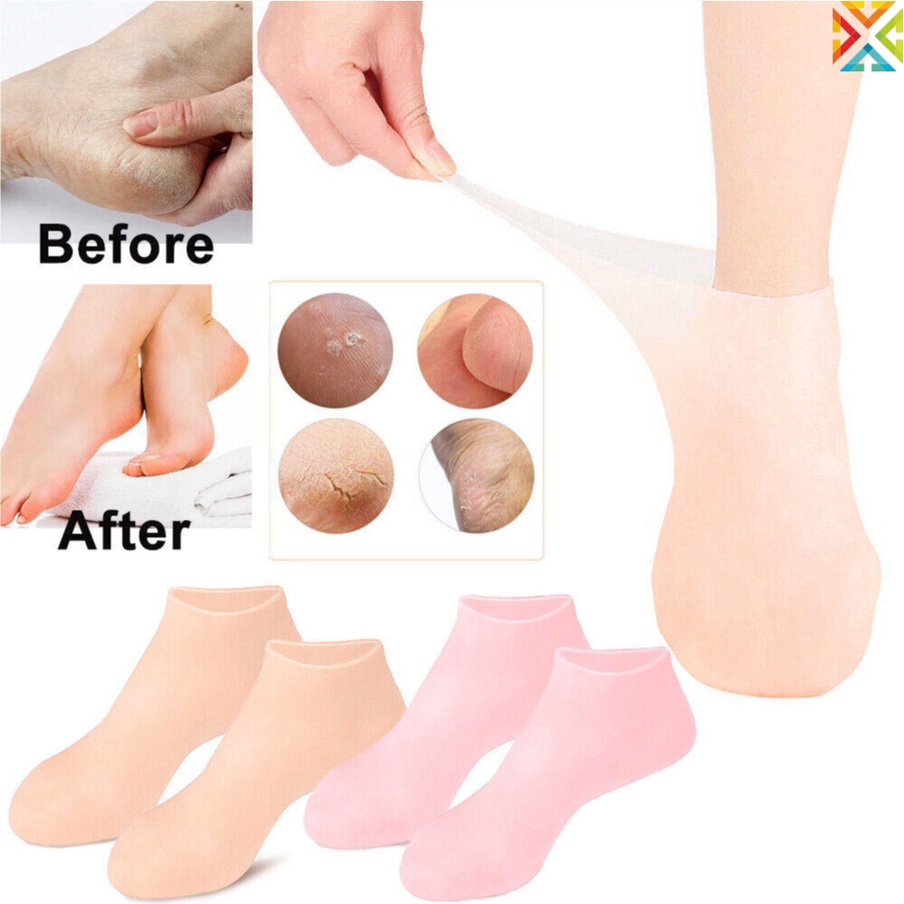 矽膠保護保濕足套防裂軟化老繭角質足套足膜沙灘襪軟保護足套