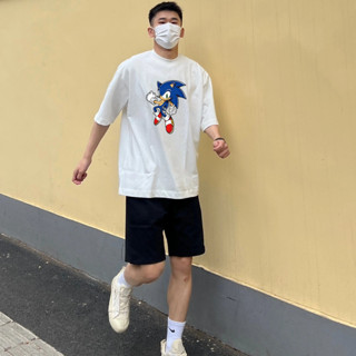 【優質棉】Sonics 成人短袖 T 恤夏季休閒純棉上衣男士動漫印花服裝青少年學生時尚可愛 T 恤男女通用衣服 2025