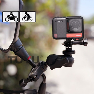 【颱風騎士】適用Insta360onexr 摩託車支架 騎行配件 GoPro全景相機 後視鏡桿固定