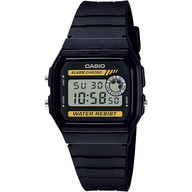 卡西歐男士防水數字 Led 復古手錶,帶秒錶、夜光和鬧鐘功能的 F-94 型號