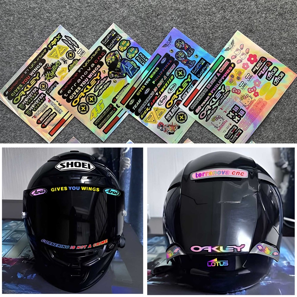 [現貨] 貼紙電機彩虹頭盔設計電機側條自行車汽車造型 Oakley 乙烯基貼花 VR 46 Rossi Laser St