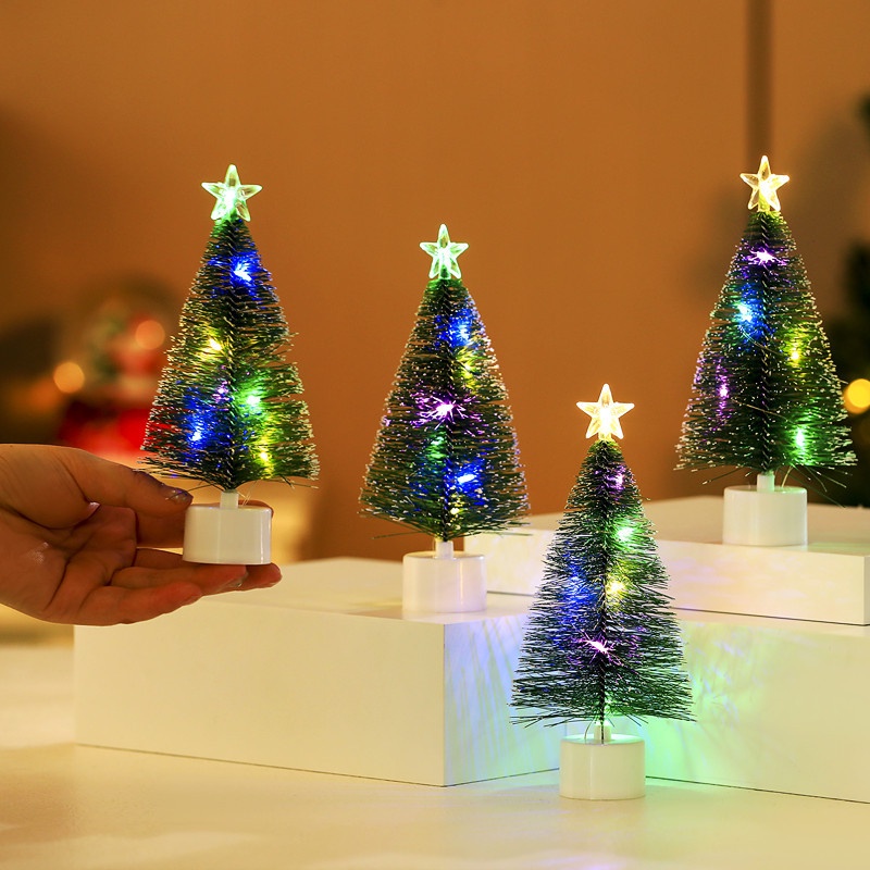 【CORAL SEA】耶誕節LED七彩發光 耶誕松針樹 耶誕禮品櫥窗 桌面裝飾小擺件耶誕樹