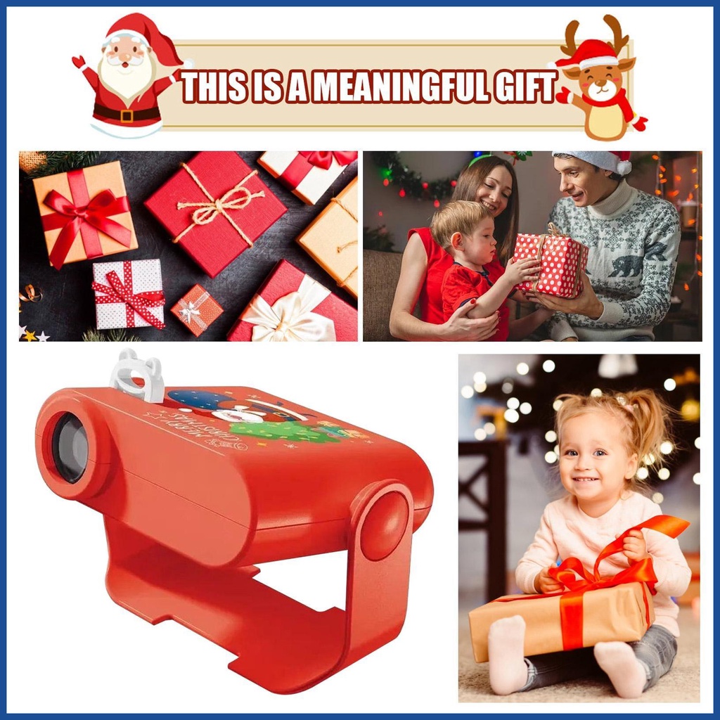 聖誕投影儀冬季聖誕燈投影儀兒童投影儀互動玩具帶 5 個幻燈片圖像 aiatw