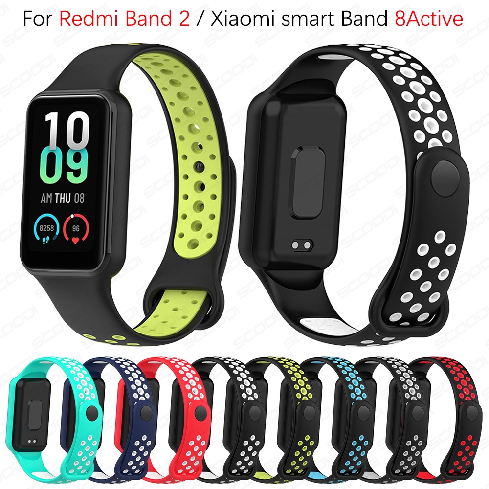 矽膠錶帶 適用於 Redmi band 2 錶帶 適用於小米智慧手環 8 活動式腕帶手環
