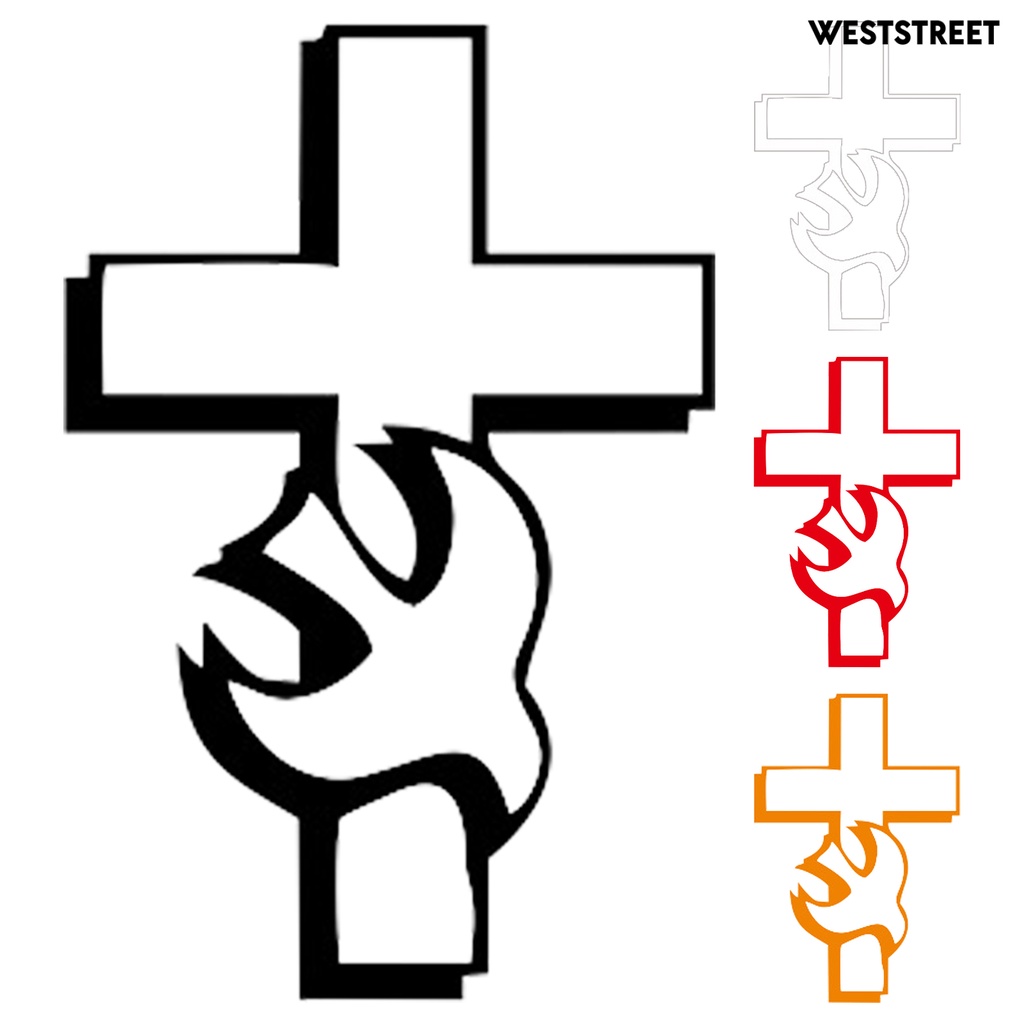 [滿額免運]十字架和平鴿車貼 基督教十字架反光車貼紙