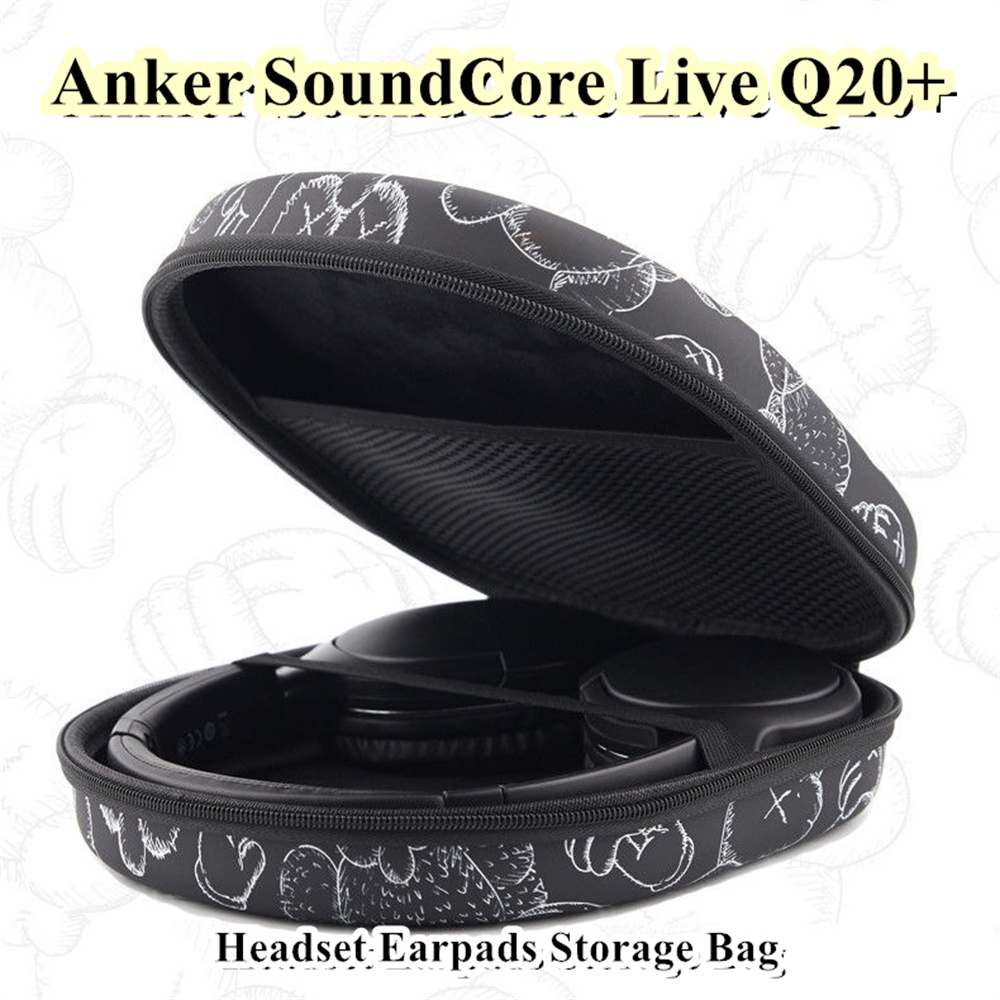 【快速發貨】適用於 Anker SoundCore Live Q20+ 耳機套卡通創新圖案耳機耳墊收納袋外殼盒