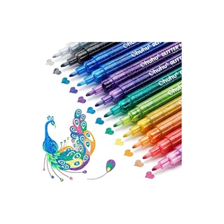 Ohuhu Marker Pen 12 Colors Set Metallic Pen Water-based Pen