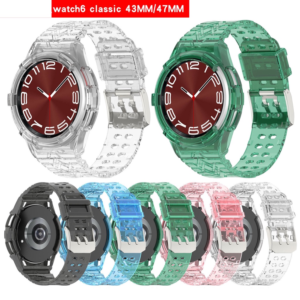 保護框架 + 錶帶集成適用於三星 Galaxy Watch6 Classic 43mm R950 / 47mm R960