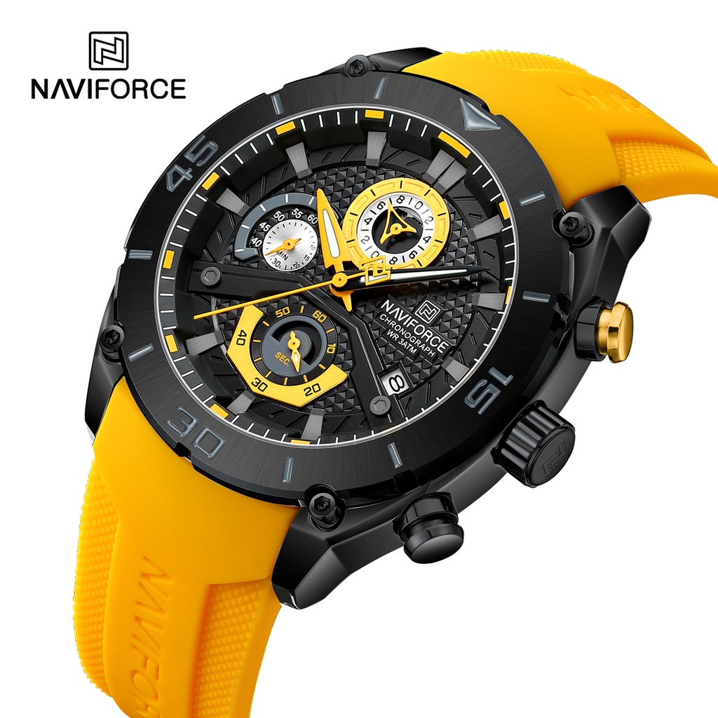 Naviforce 運動手錶頂級品牌豪華軍用男士手錶計時碼表商務石英防水原裝男時鐘