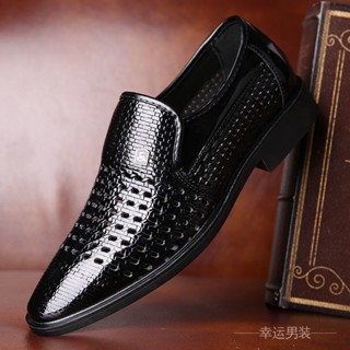 【新品秒殺】美式皮鞋 職業皮鞋 新款熱賣特價涼鞋男士皮鞋休閒軟底透氣商務皮涼鞋正裝涼鞋夏季