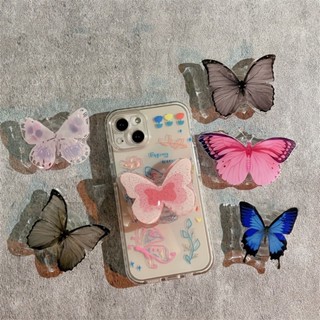 XIAOMI SAMSUNG 亞克力蝴蝶手機支架適用於 iphone 華為小米三星手機殼可伸縮手機支架