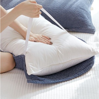«枕巾» 現貨 四層純棉紗布綁帶 枕巾 一對裝鬆緊帶固定防脫落情侶成人素色 枕頭巾