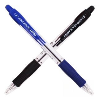 Pilot Super Grip F 可伸縮圓珠筆,筆尖線寬黑色和藍色墨水