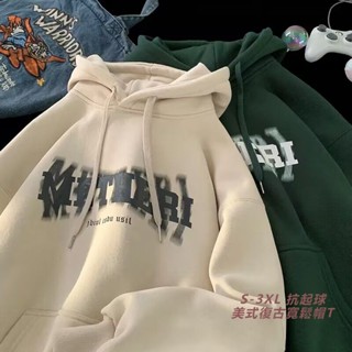 【HOSS】大學T女 銀狐絨上衣 美式炸街復古連帽衛衣女 男女 情侶款 休閑秋冬季oversize寬鬆長袖上衣 帽T