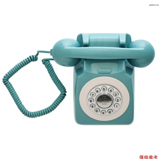 (mihappyfly)桌面有線電話 80 年代復古復古風格電話台座機電話支持環音量控制,適用於家庭辦公室商務酒店咖啡廳